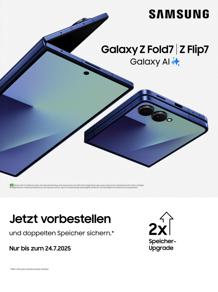 Samsung Galaxy Z Flip7 vorbestellen und doppelten Speicher sichern