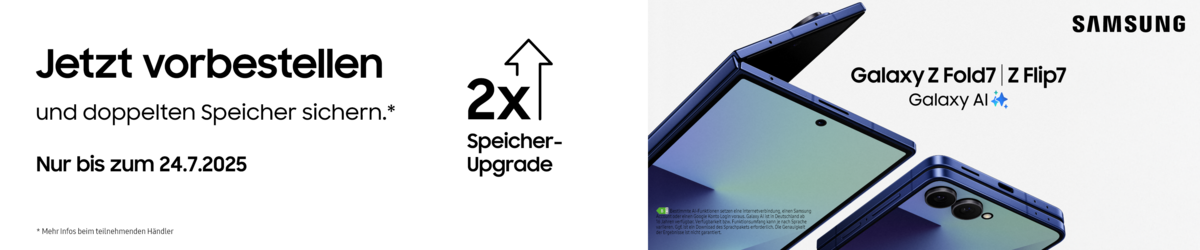 Samsung Galaxy Z Flip7 vorbestellen und doppelten Speicher sichern