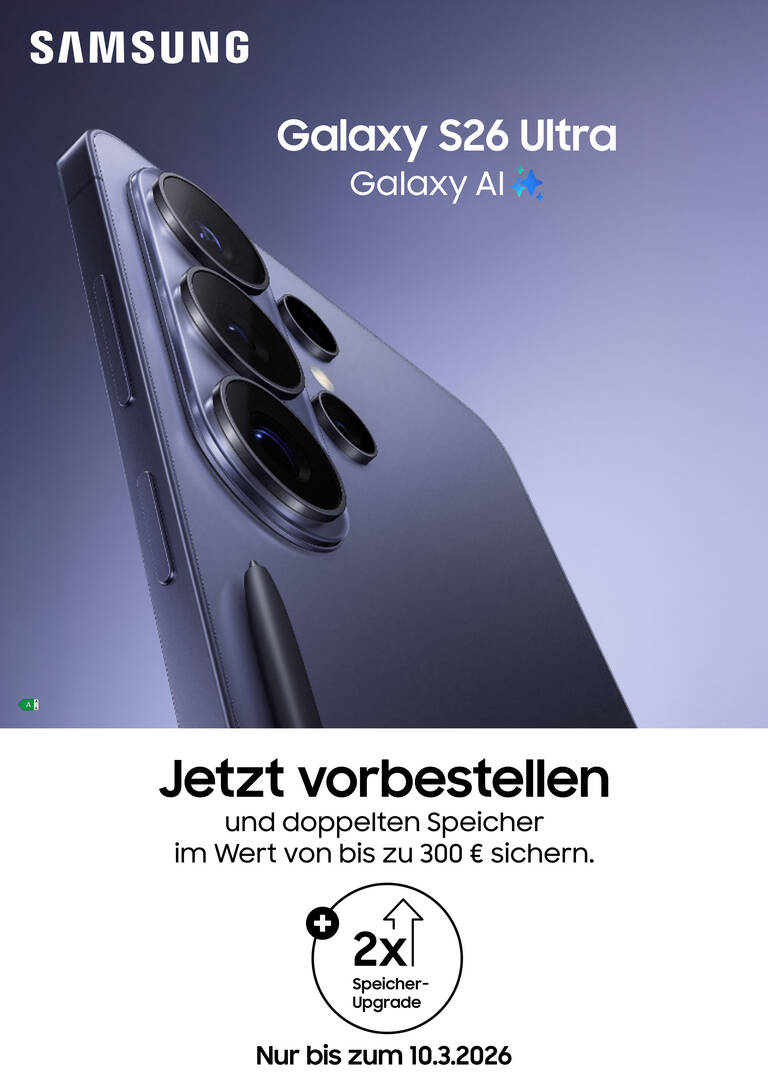 Samsung Galaxy S26 Reihe kaufen und doppelten Speicher sichern!