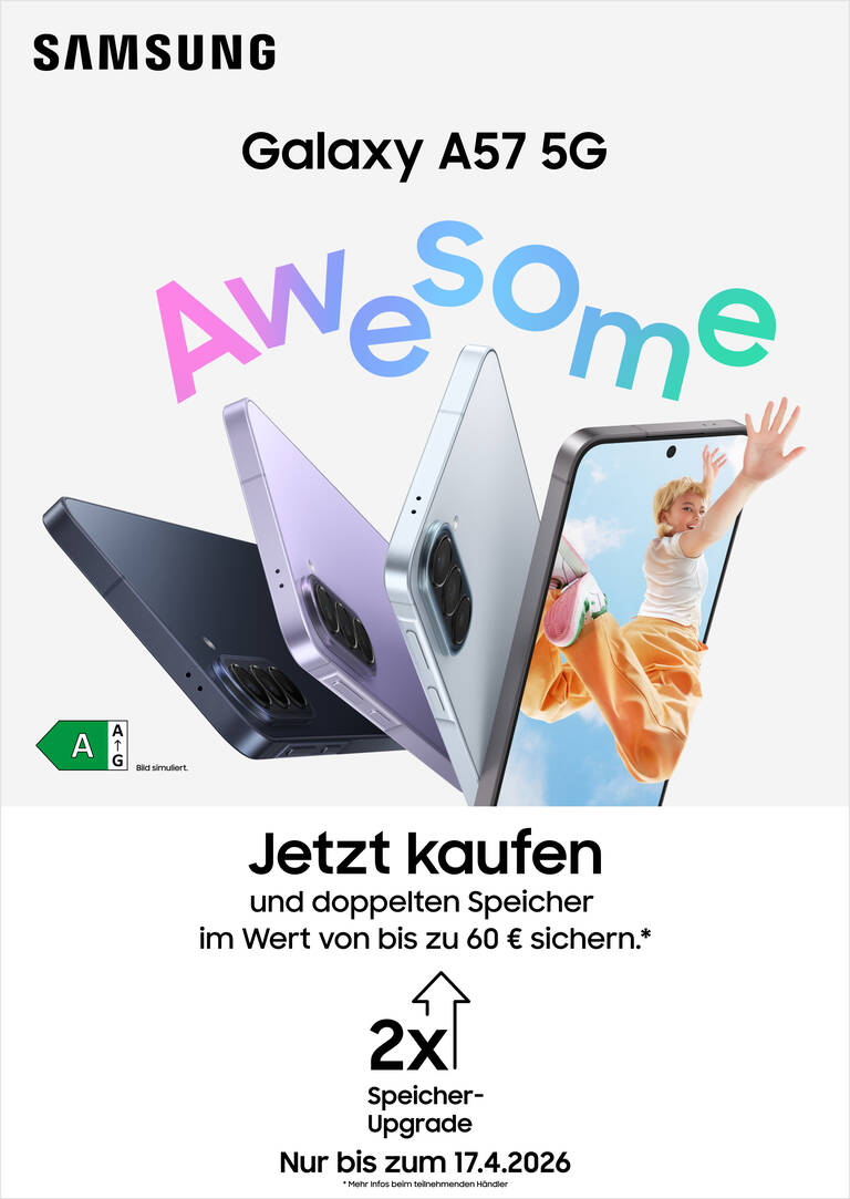 Doppelten Speicher sichern! Samsung Galaxy A57 5G kaufen und doppelten Speicher sichern!