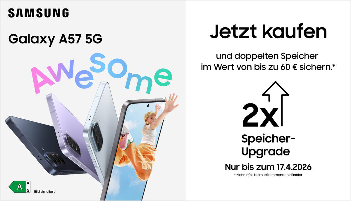 Doppelten Speicher sichern! Samsung Galaxy A57 5G kaufen und doppelten Speicher sichern!