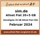 Günstigste 25 GB Allnet Flat - allnet-flat-vergleich-24.de