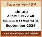 Günstigste 20 GB Allnet Flat - allnet-flat-vergleich-24.de