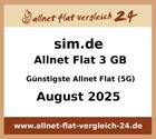 Siegel Günstigste Allnet Flat: 3 GB. Zum Test